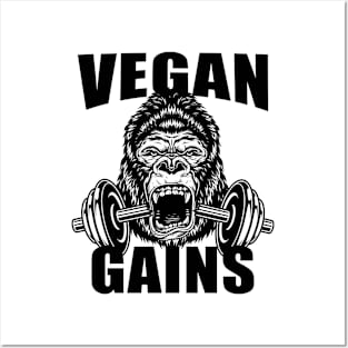 Vegan Gains Gym Motivation Posters and Art